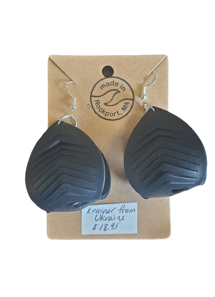 Leather Earrings made in Rockport Mass