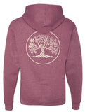 Tree of Life Hoodie, maroon heathered