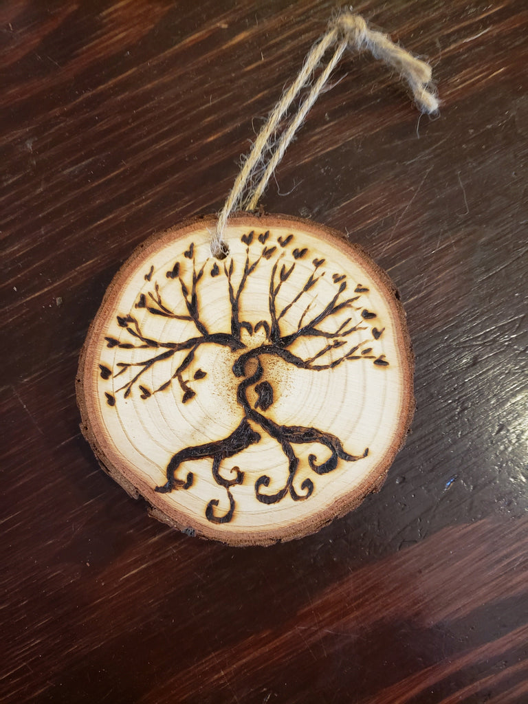 Tree of life ornament woodburned (personalize for free)