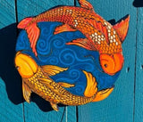 Yin Yang Pisces Fish Wood Art- one of a kind by Valerie Doyon