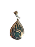Claw Pendant with turquoise inlay Sterling Silver .925 )
