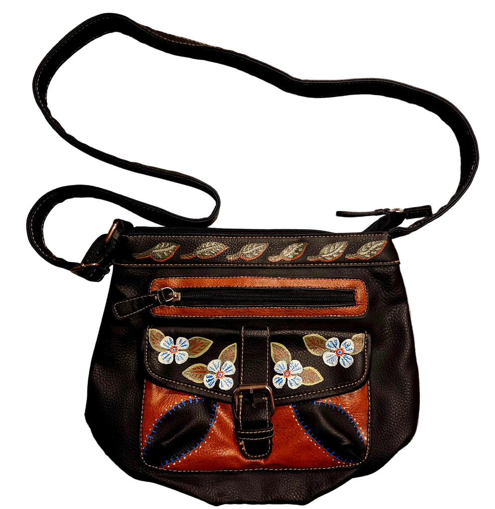 Black Purse Hand painted by Valerie Doyon