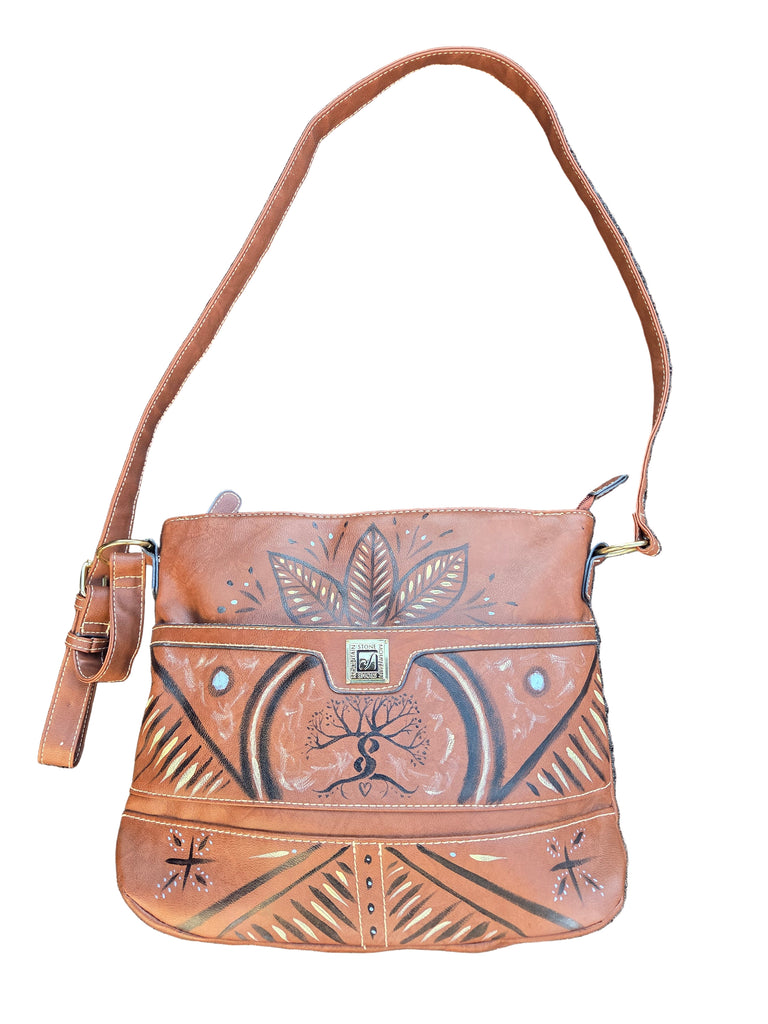 Leather Purse Hand painted by Valerie Doyon