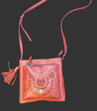 Leather Purse Hand painted by Valerie Doyon