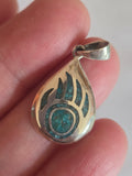 Claw Pendant with turquoise inlay Sterling Silver .925 )