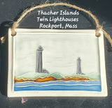 Twin Lighthouses ornament Rockport, Mass