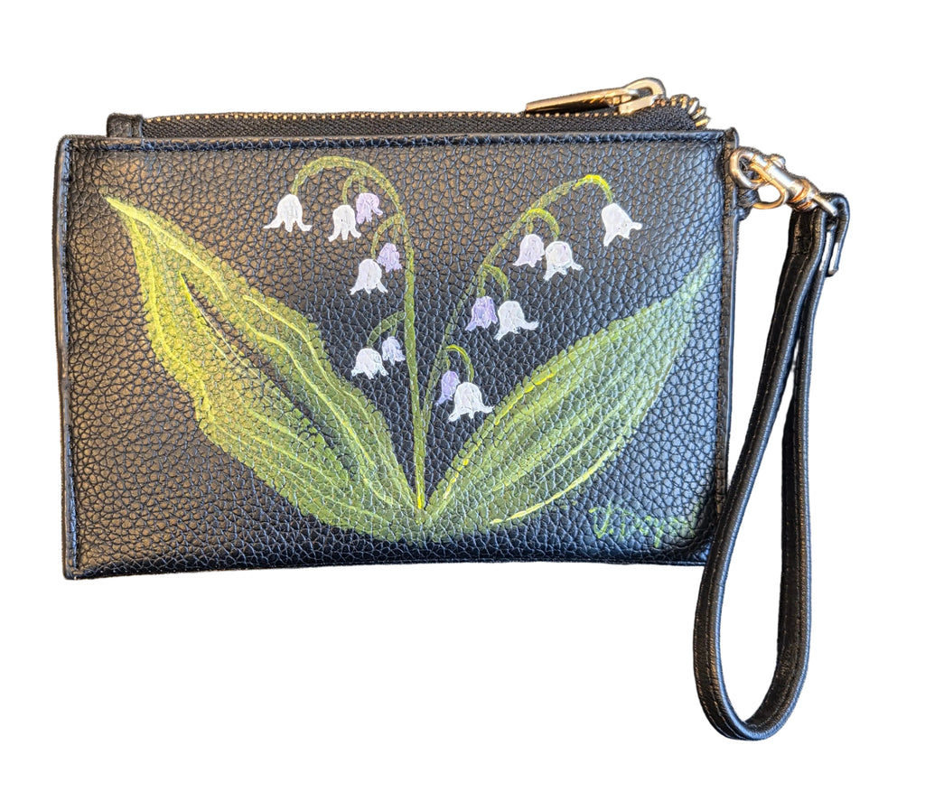 LILY of the Valley wrist purse Hand painted by Valerie Doyon