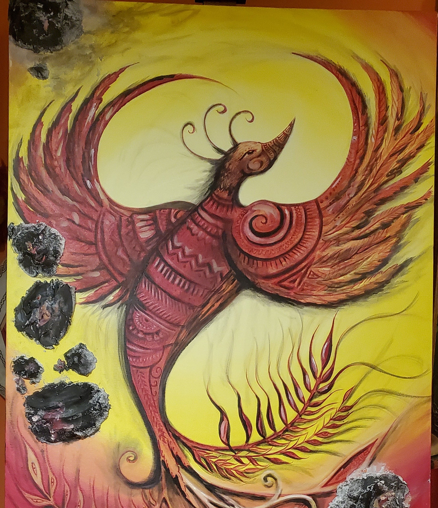 Rising' painting by Valerie Doyon 4ft multi-media