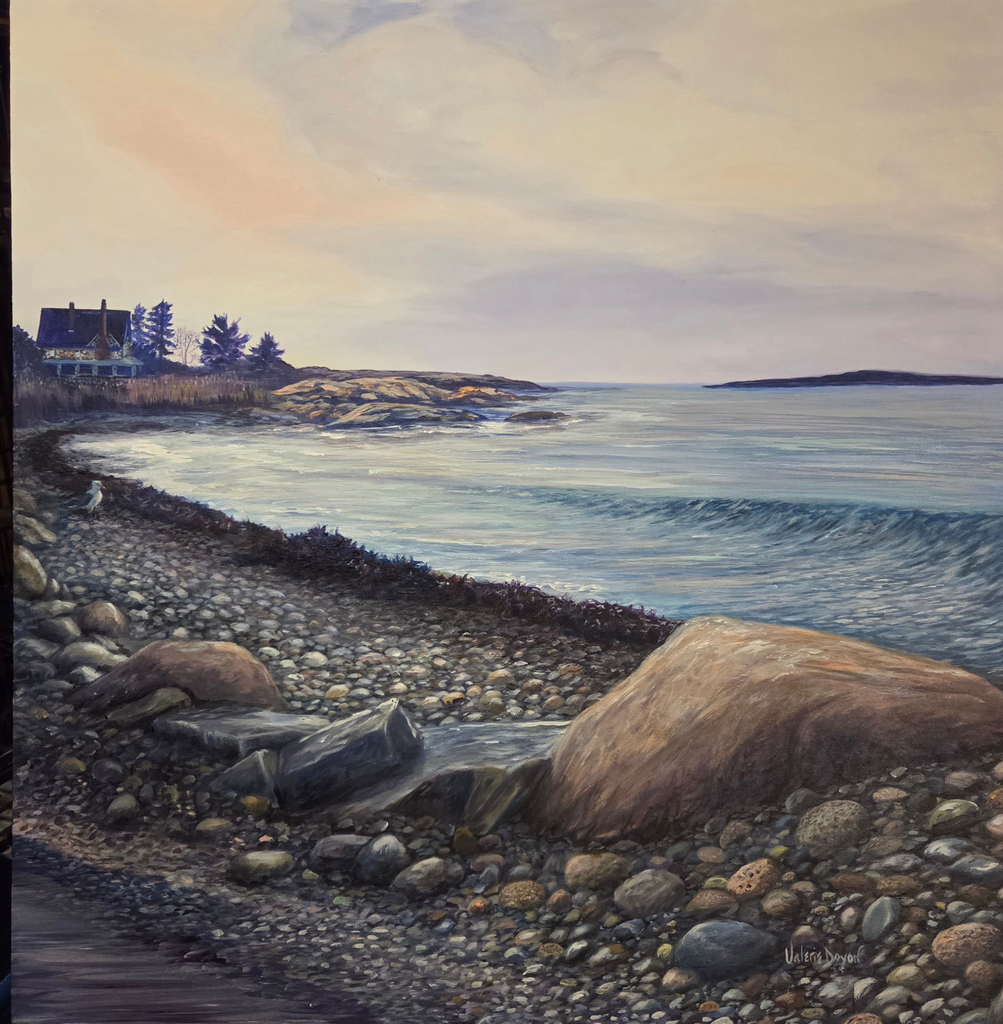 Pebble Beach Painting by Valerie Doyon