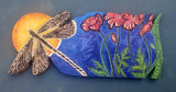 'Dragonfly Poppy Dreams' wood carving By Valerie Doyon