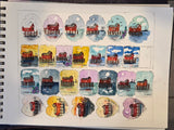 Mini watercolor paintings (variation of themes) by Valerie Doyon, Rockport Mass