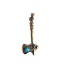 Ax Hatchet Pendant with turquoise Sterling Silver .925