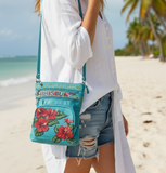 Hibiscus (Sorrel) hand painted purse by Valerie Doyon