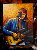 Jaco Pastorius painting by Valerie Doyon Rockport, Mass