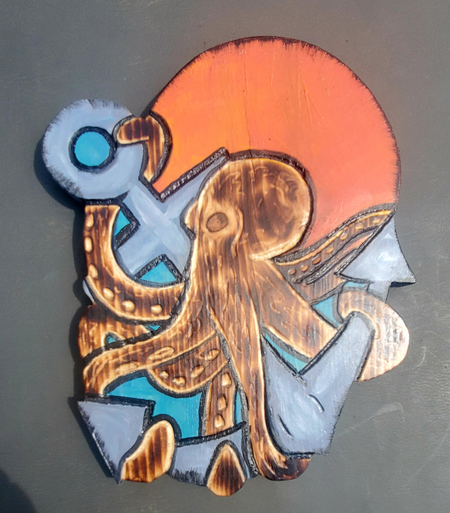 'Octo' Wood art by Valerie Doyon