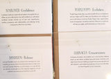 Soulflower gift cards (plant spirit meaning on back)