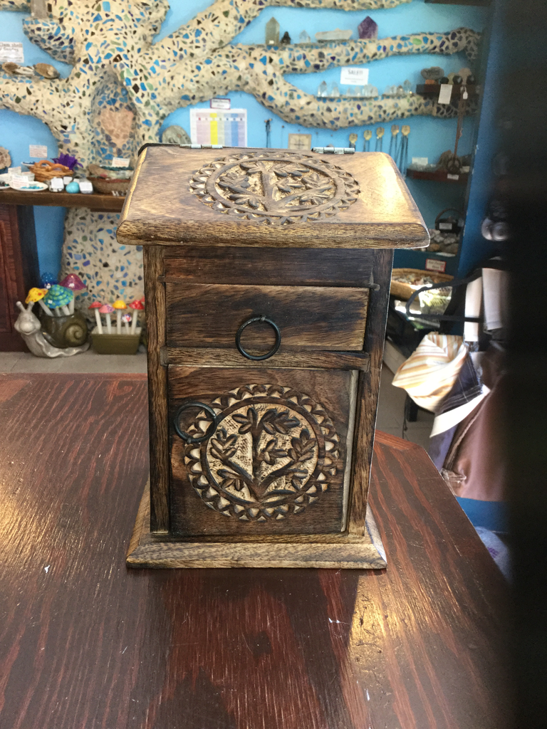 Wood Tree of Life chest/ Treasure box