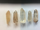 Five Lemurian Starseed crystal points directly from the Miner!