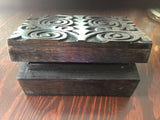 Wooden Box Carved Spiral Design