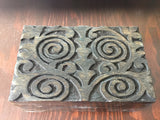 Wooden Box Carved Spiral Design